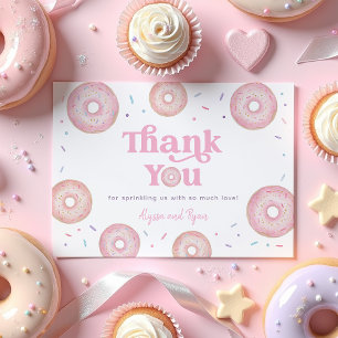 Tarjeta De Agradecimiento Pink Pastel Donut Baby Sprinkle
