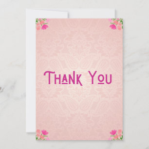 Tarjeta de agradecimiento Pink & Peach Normal