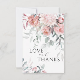 Tarjeta De Agradecimiento Pink Peony Love & Gracias Boda