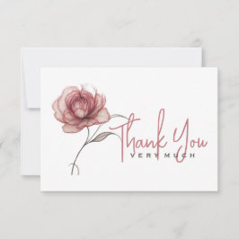 Tarjeta De Agradecimiento Pink peony Muchas gracias
