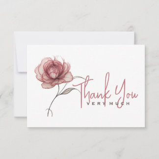 Tarjeta De Agradecimiento Pink peony Muchas gracias