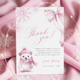 Tarjeta De Agradecimiento Pink Polar Bear Thank You Card