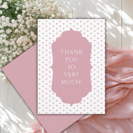 Tarjeta De Agradecimiento Pink Polkadot Shabby Chic Vintage
