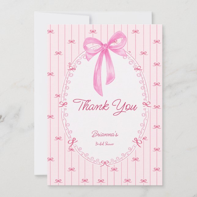 Tarjeta De Agradecimiento Pink preppy hand drawn baby shower (Anverso)