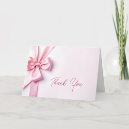 Tarjeta De Agradecimiento Pink Ribbon Bow Baby Shower
