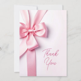 Tarjeta De Agradecimiento Pink Ribbon Bow Baby Shower