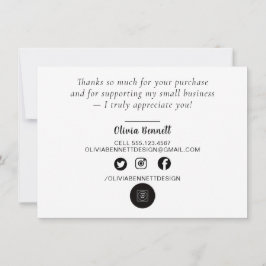 Tarjeta De Agradecimiento Pink Script Business Thank You Note Card