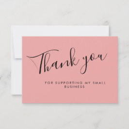 Tarjeta De Agradecimiento Pink Script Thank You Card Discount Review Busines