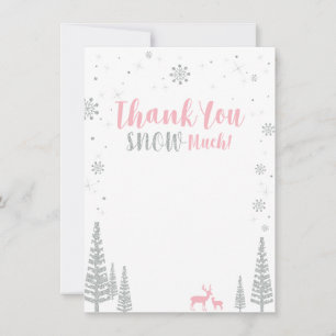 Tarjeta de agradecimiento Pink & Silver Winter Won