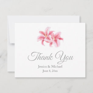 Tarjeta De Agradecimiento Pink Stargazer Lilies