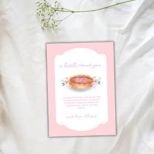 Tarjeta De Agradecimiento Pink Sweet Floral Cutie Pie Raspberry Baby Shower