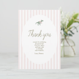 Tarjeta De Agradecimiento Pink T Rex Tutu Girl Birthday Thank You card