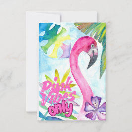 Tarjeta De Agradecimiento Pink Vibes Only – Pink Flamingo