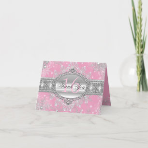 Tarjeta de agradecimiento Pink Winter Wonderland S
