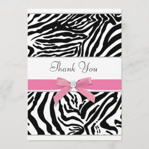 Tarjeta de agradecimiento Pink Zebra