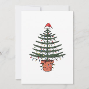 Tarjeta De Agradecimiento Pino de Isla Norfolk Navidad Araucaria en maceta