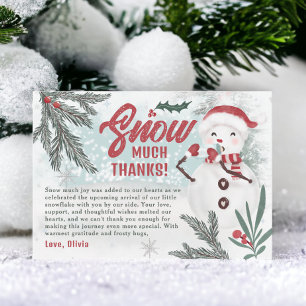 Tarjeta De Agradecimiento Pino verde de invierno suave de nieve de bebé duch