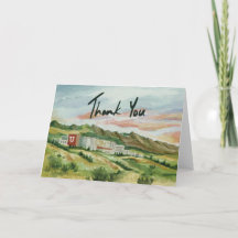Tarjeta de agradecimiento pintada a mano de la Uni