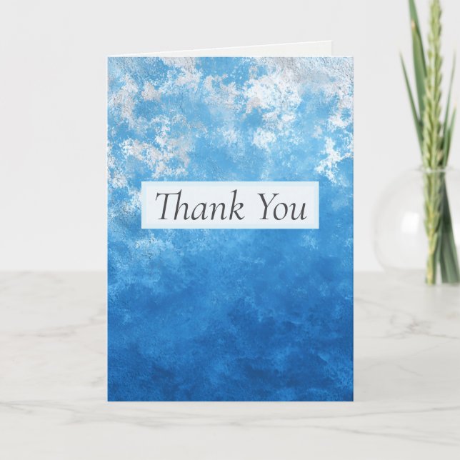 Tarjeta de agradecimiento pintada de azul Ombre (Anverso)