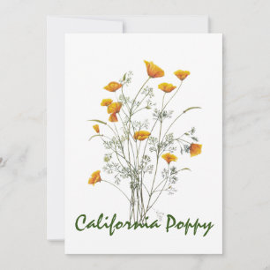 Tarjeta De Agradecimiento Pintado de colores de adormidera de color amarillo