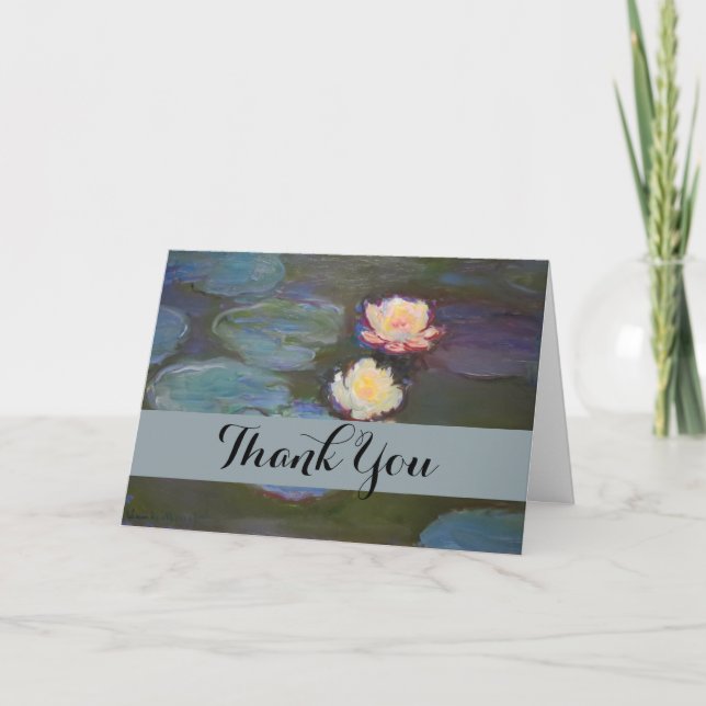 Tarjeta De Agradecimiento Pintado de naves acuáticas de Monet Water Lily Lil (Anverso)
