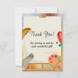 Tarjeta De Agradecimiento Pintando el cumpleaños