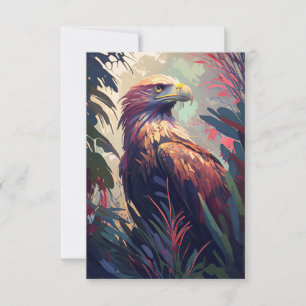 Tarjeta De Agradecimiento Pintando Retrato Animal de Ave Ave Libre de Vida S