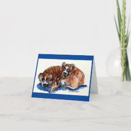 Tarjeta De Agradecimiento pintura acuarela Boxeo y frase inspiradora