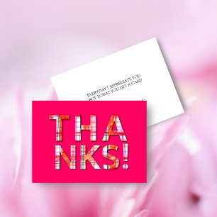 Tarjeta De Agradecimiento Pintura al agua Cuadros Escoceses Rosados Patrón G