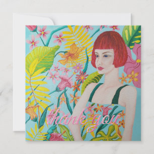 Tarjeta De Agradecimiento Pintura al óleo abstracta Sueños Tropicales