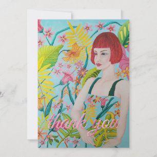 Tarjeta De Agradecimiento Pintura al óleo abstracta Sueños tropicales