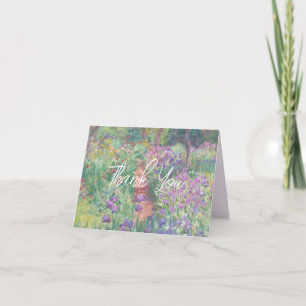 Tarjeta De Agradecimiento Pintura artística de Monet Jardín de flores de lir