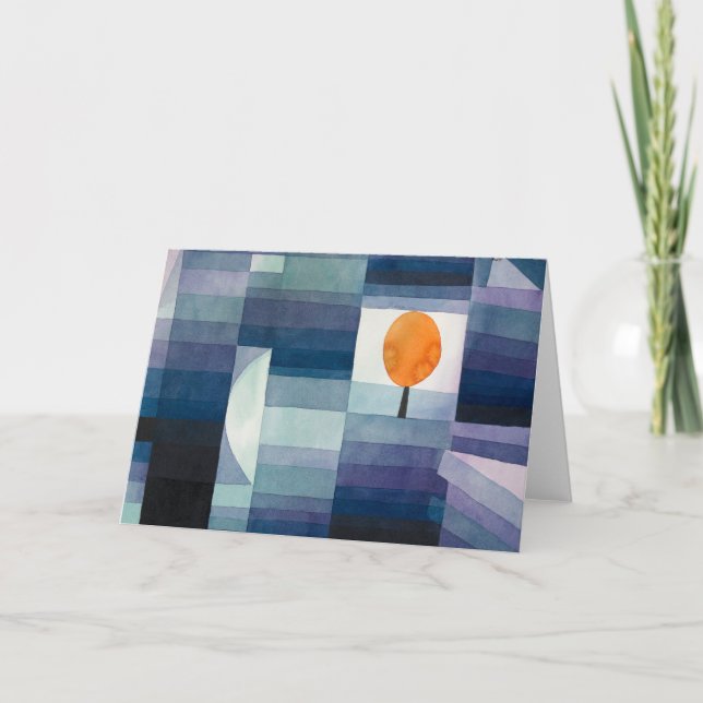 Tarjeta De Agradecimiento Pintura azul del árbol abstracto de Paul Klee (Anverso)