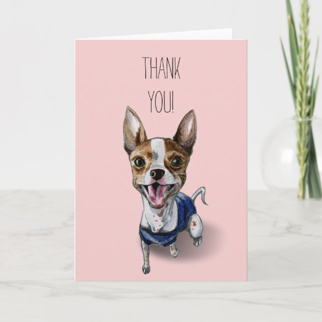 Tarjeta De Agradecimiento Pintura de acuarela de Rat Terrier Dog | Gracias (Anverso)