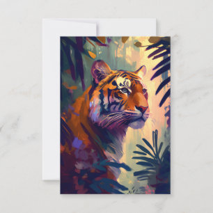 Tarjeta De Agradecimiento Pintura de animales de tigre al aire libre