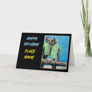 Tarjeta De Agradecimiento Pintura de "Beach Parrots" en un