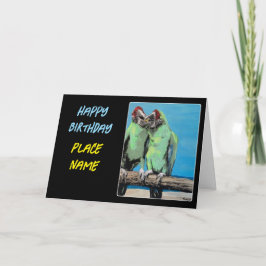 Tarjeta De Agradecimiento Pintura de "Beach Parrots" en un