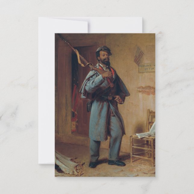 Tarjeta De Agradecimiento Pintura de época de un poco de historia de guerra: (Anverso)