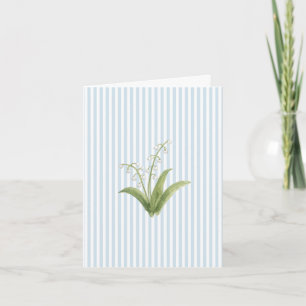 Tarjeta De Agradecimiento Pintura de Flor de Lirio de los Valles Franja Azul