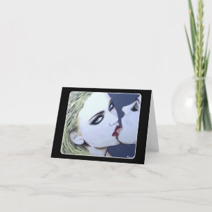 Tarjeta De Agradecimiento Pintura de 'Just a Kiss' en un