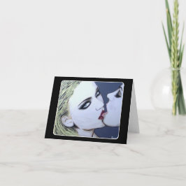 Tarjeta De Agradecimiento Pintura de 'Just a Kiss' en un