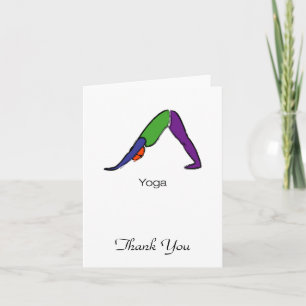 Tarjeta De Agradecimiento Pintura de la actitud hacia abajo de la yoga del