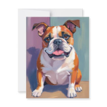 Pintura de mascota de Bulldog caprichosa acuarela 