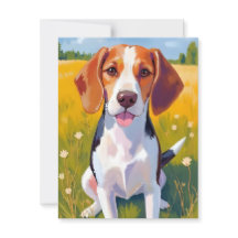 Pintura de mascota de perro Beagle en acuarela