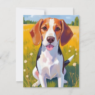 Tarjeta De Agradecimiento Pintura de mascota de perro Beagle en acuarela