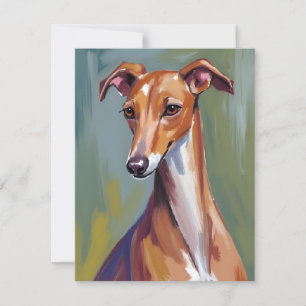 Tarjeta De Agradecimiento Pintura de perro galgo italiano