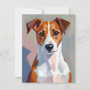 Tarjeta De Agradecimiento Pintura de perro Terrier Jack Russell Mascota