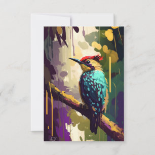 Tarjeta De Agradecimiento Pintura de retrato animal de aves Vida silvestre a