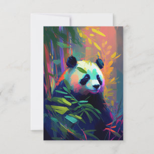 Tarjeta De Agradecimiento Pintura de retrato animal Panda Vida salvaje al ai