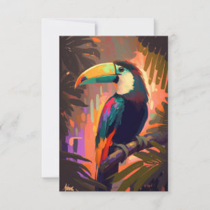 Tarjeta De Agradecimiento Pintura de retrato de animales turcos vida salvaje